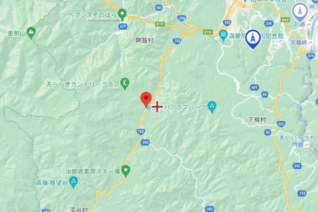 地図 長野県郡阿智村